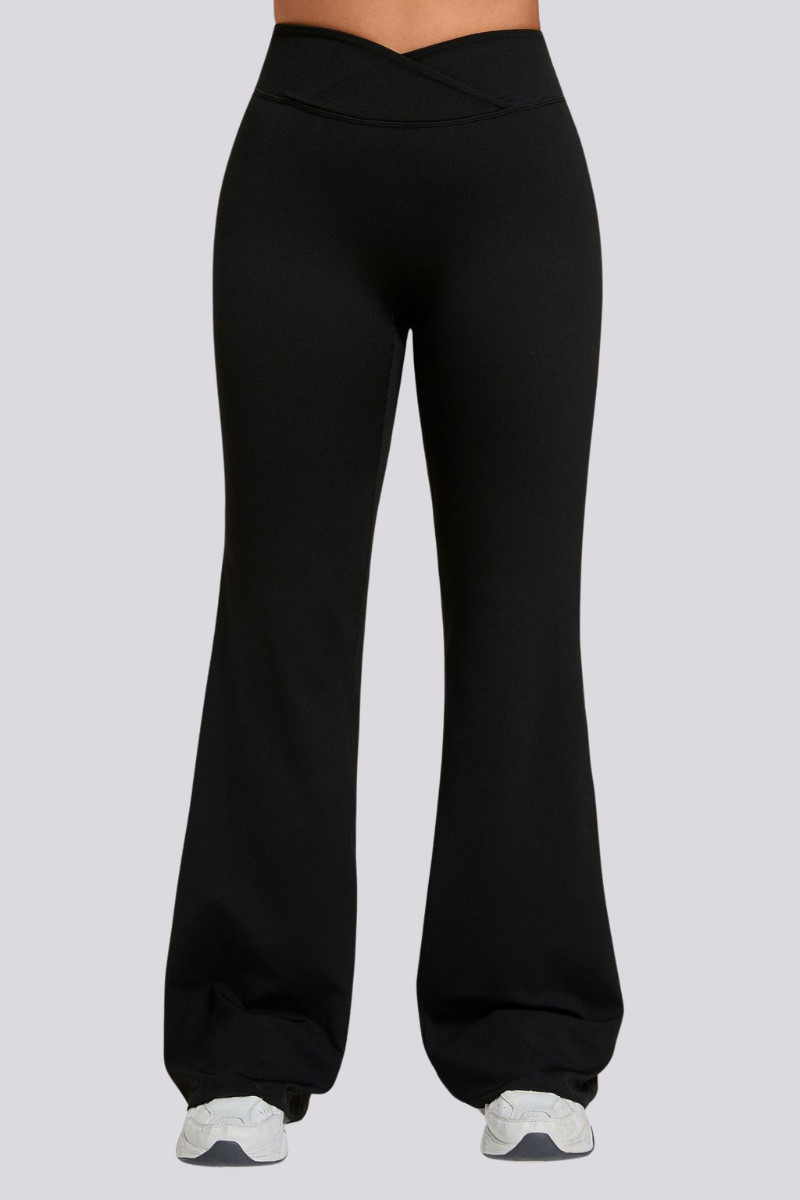 Women's Athletic Naked Feel Cross Waist Yoga Flared Pants