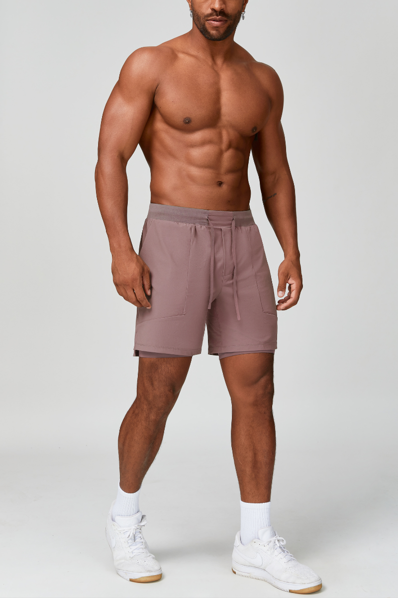 Men's Quick-Drying Double-Layer Casual Fitness Sports Shorts
