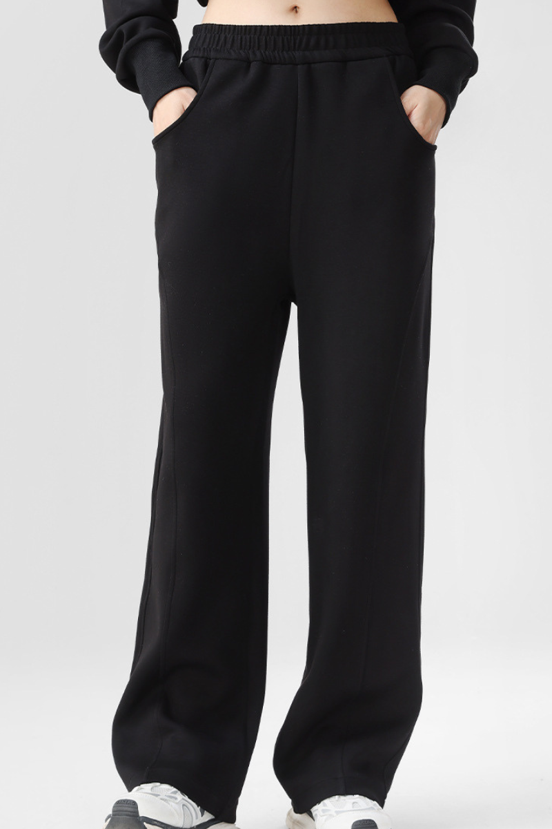 Women's Fall Elastic Waist Seamed Wide Leg Athletic Pants