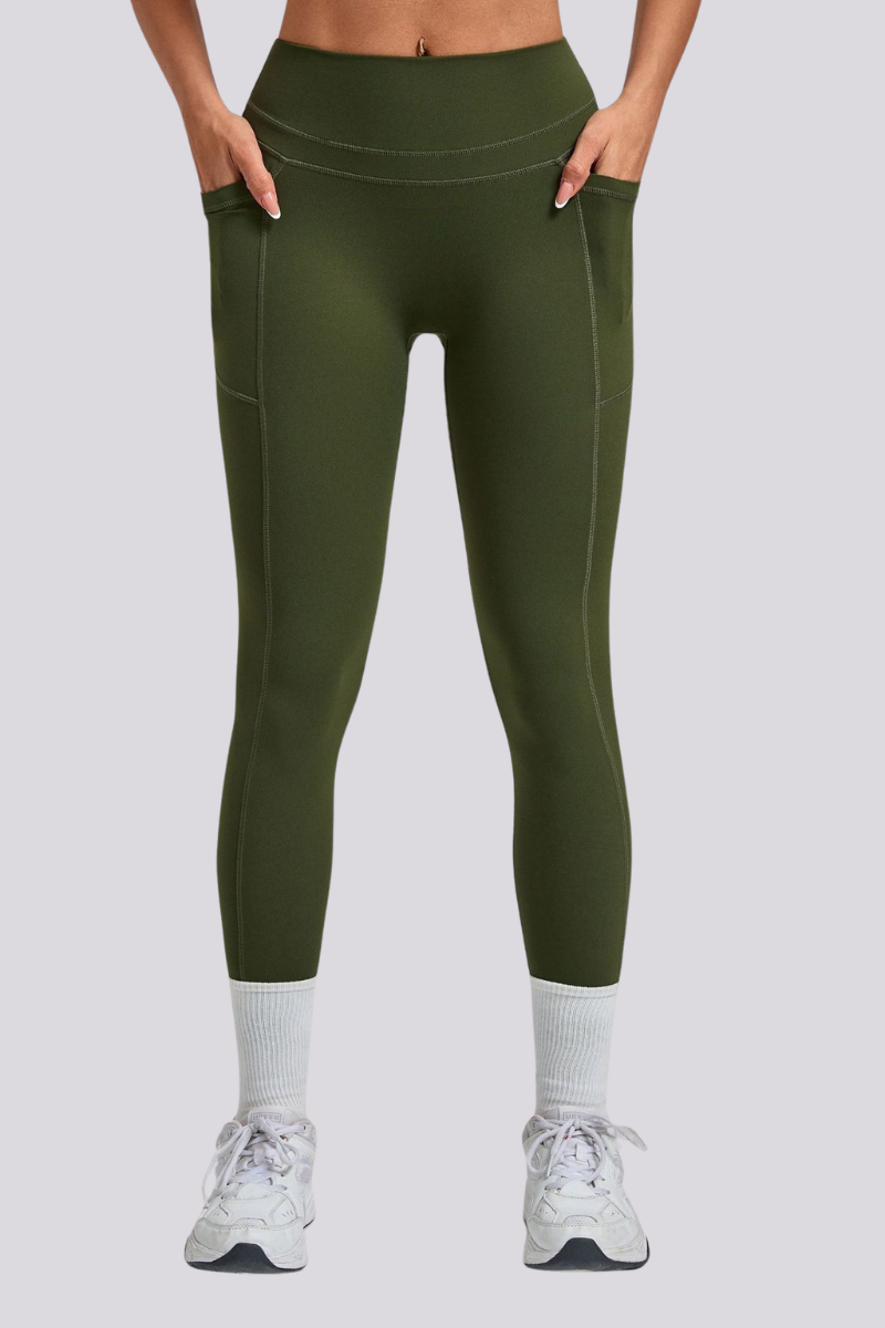 Women's Athletic Side Pocket Hip-Pocket Yoga Leggings