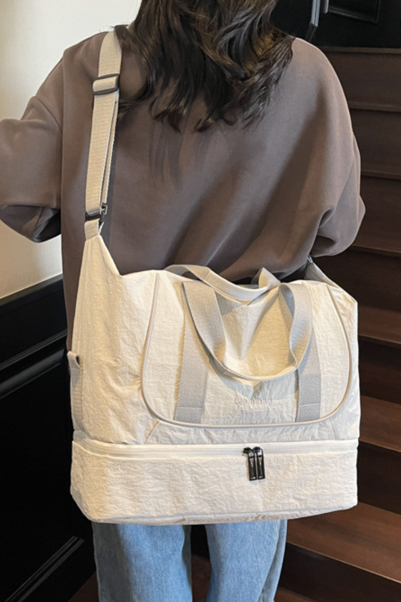 Large Capacity Solid Color Lightweight Wet/Dry Separation Yoga Gym Tote Bag