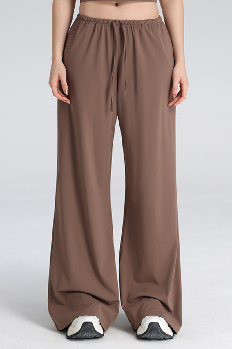 Women's High Waist Drawstring Wide Leg Yoga Casual Pants
