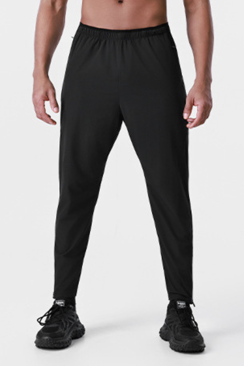Men's Quick-Dry Elastic Waistband Ankle Zipper Joggers