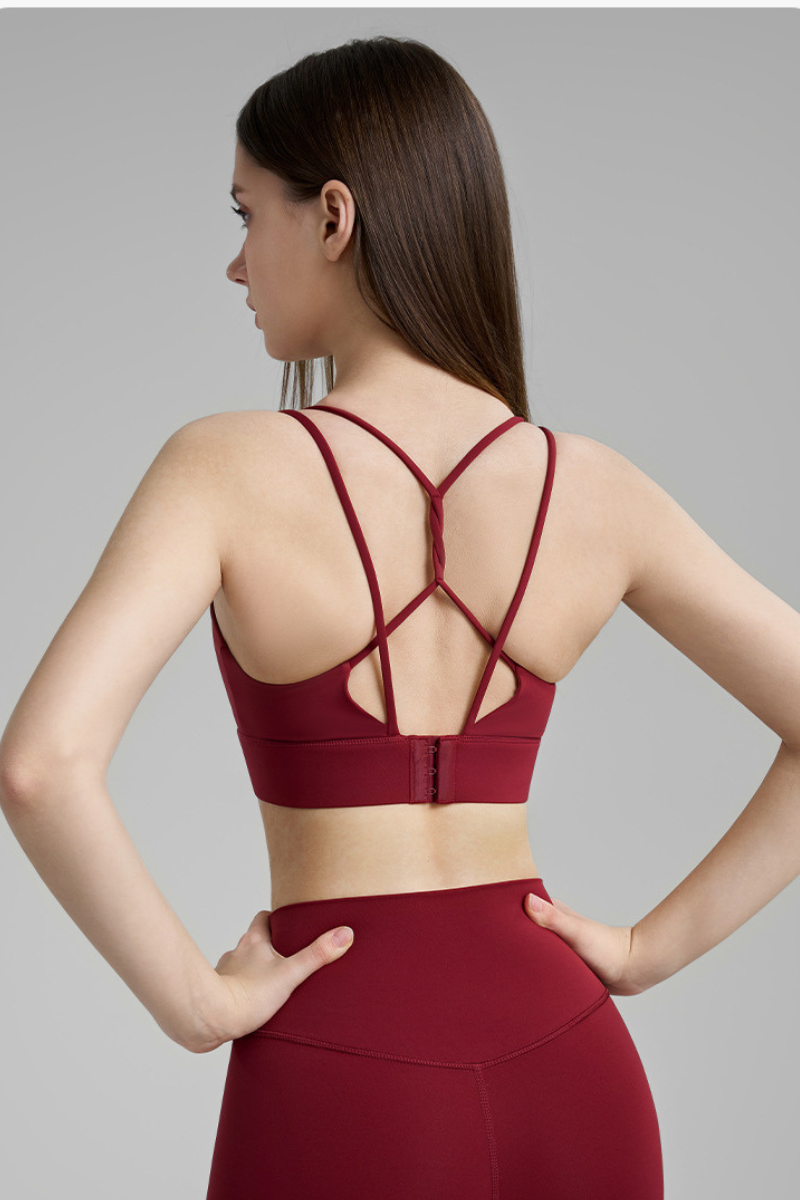 Women's Athletic U-Neck Crisscross Back Sports Bra