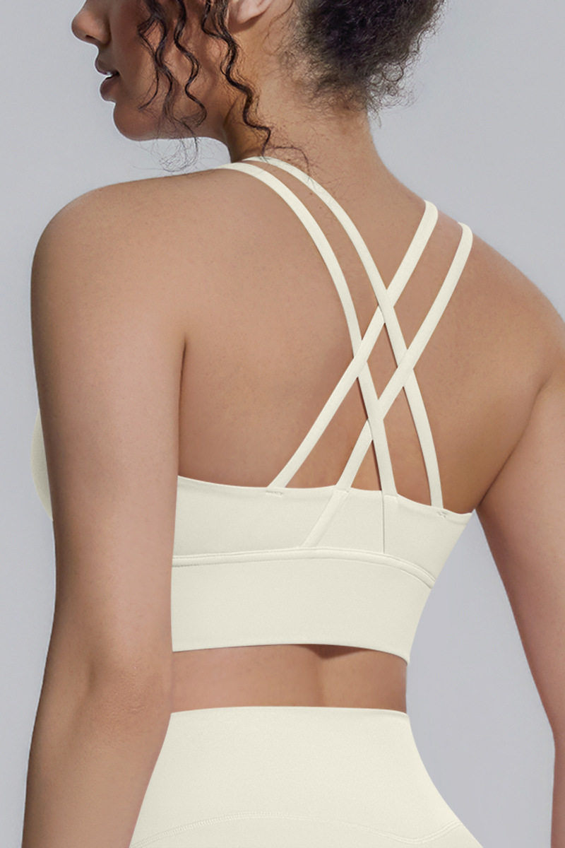 Women's Athletic Cross-Back Naked Feel Yoga Sports Bra