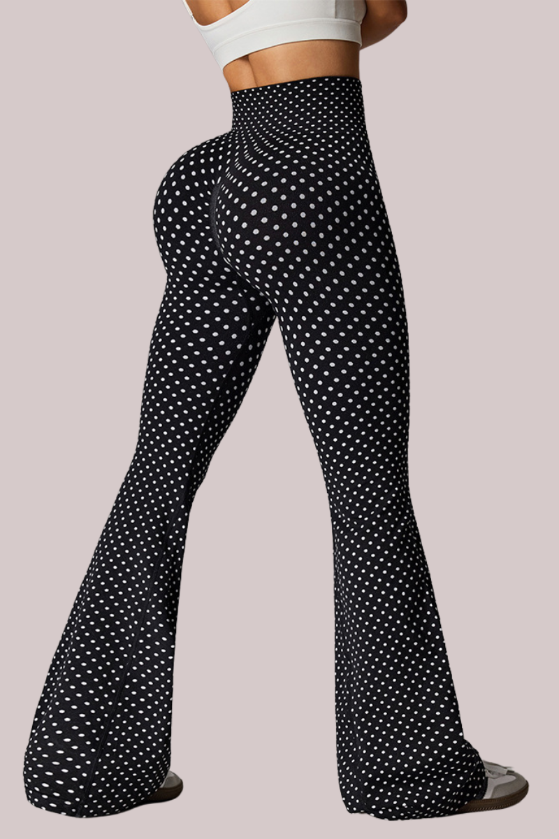 Women's Athletic High Rise Polka Dot Yoga Flare Pant