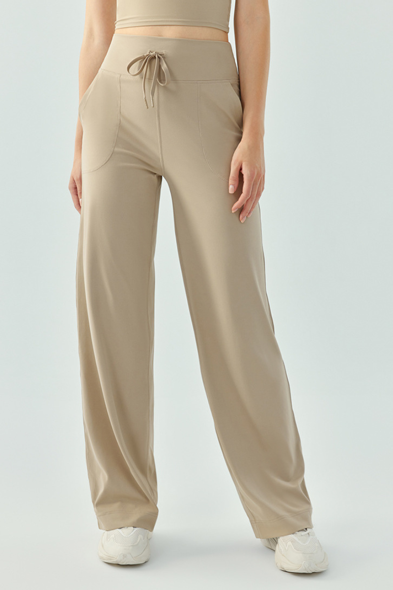 Women Naked-Feeling High-Waisted Drawstring Athletic Pants