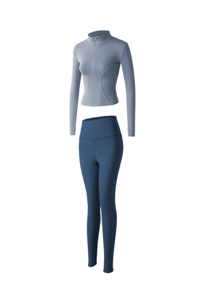 Women's Athletic Sets:Stand Collar Jacket And Leggings