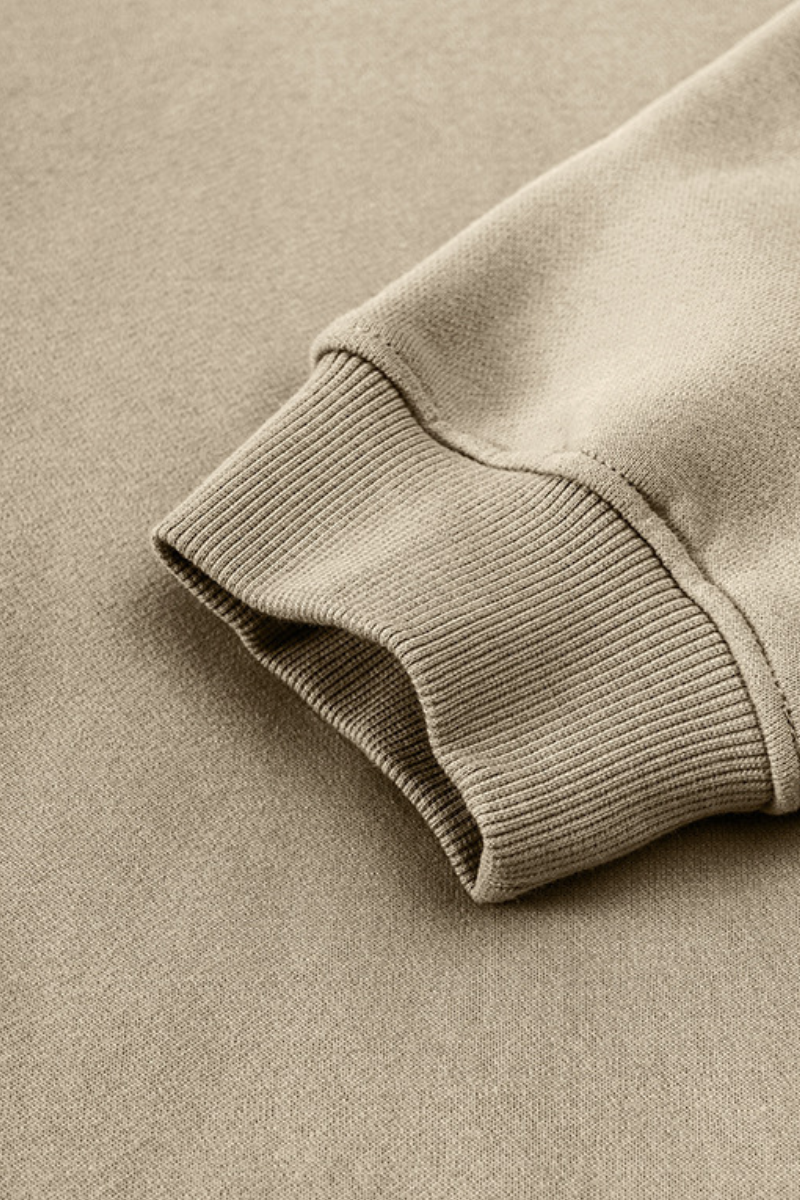Loose fleece-lined thick round-neck sweatshirt