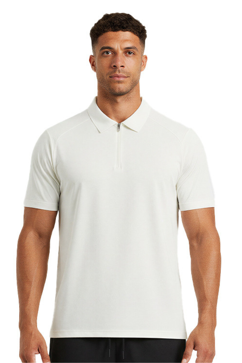 Men's Sun Protection Half-Zip Polo Collar Tennis T-Shirt