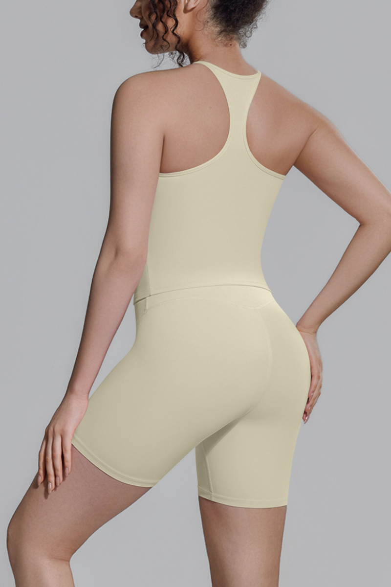 Women's Athletic Sets:Racerback Tank Top And Shorts