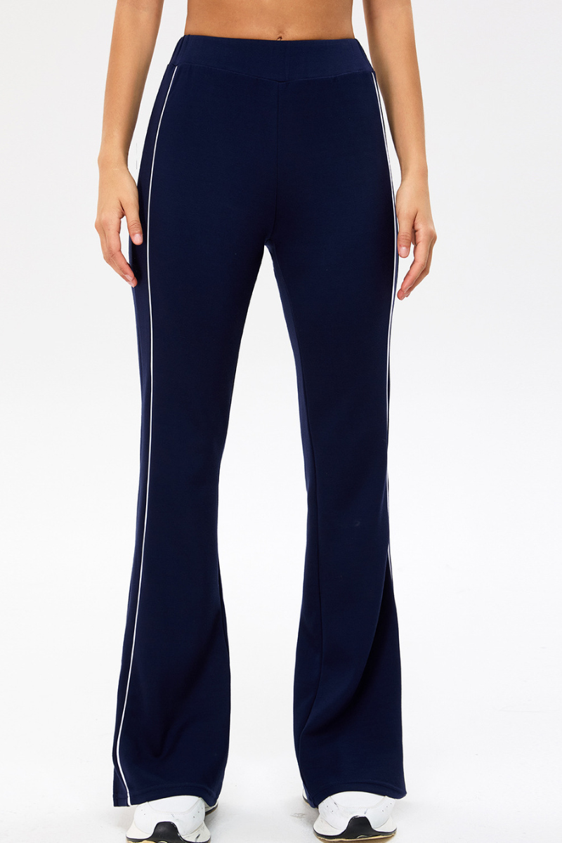 Women's Color-Block Strap Side Slit Yoga Flared Pants