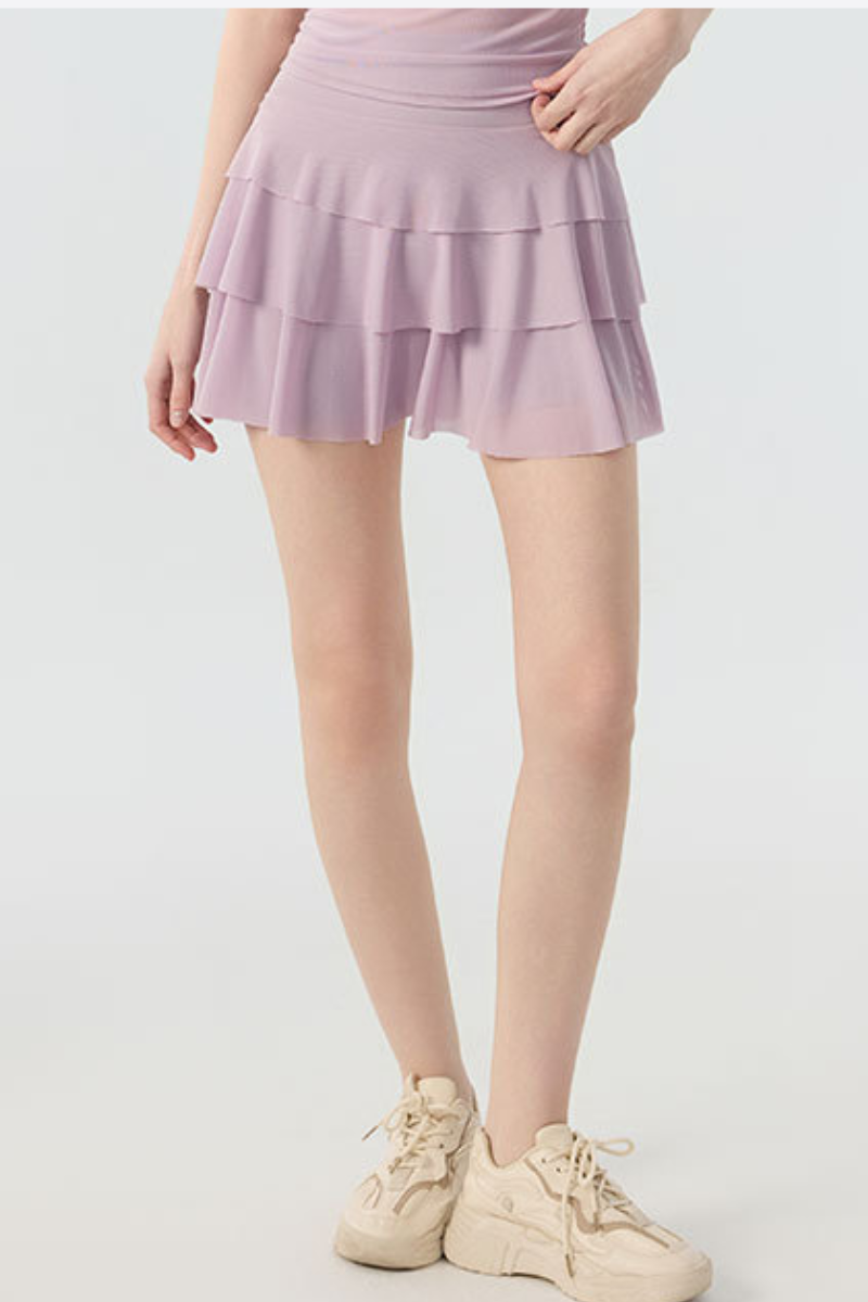 Women's  Multi-Color Lightweight A-Line Tiered Sports Skort
