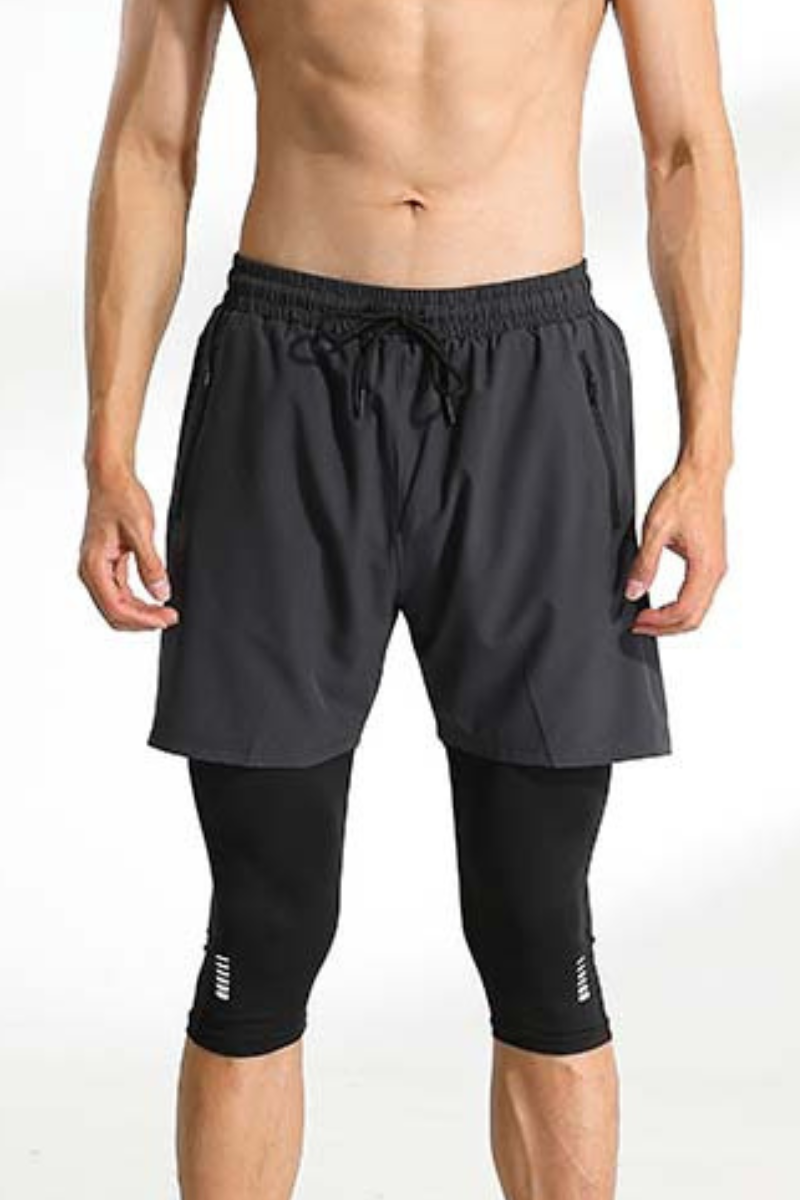 Men's 2-In-One Quick Dry Fitness Running Sports Short