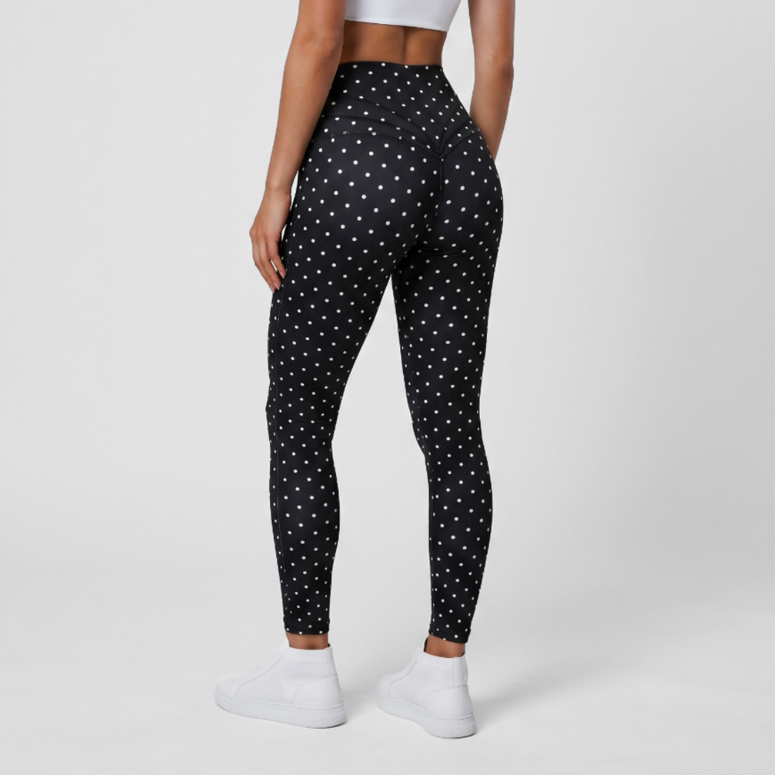 Women's Athletic Polka Dot Cross V-Waist Yoga Leggings