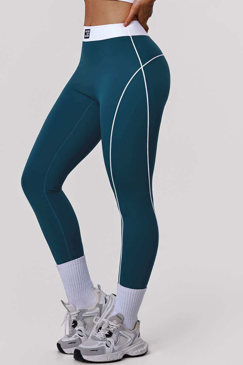 Women's Color-Blocked High-Waist Tummy-Control Leggings
