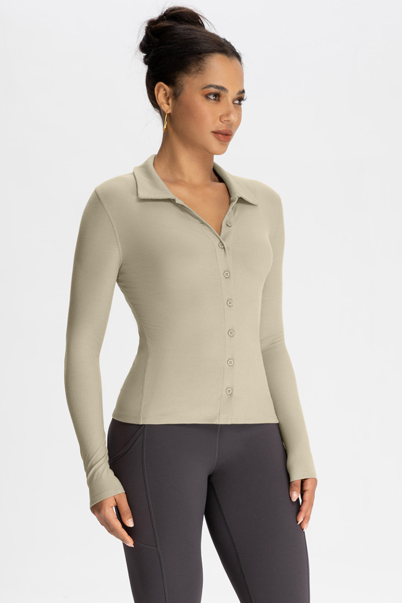 Ladies' collar-opening cardigan