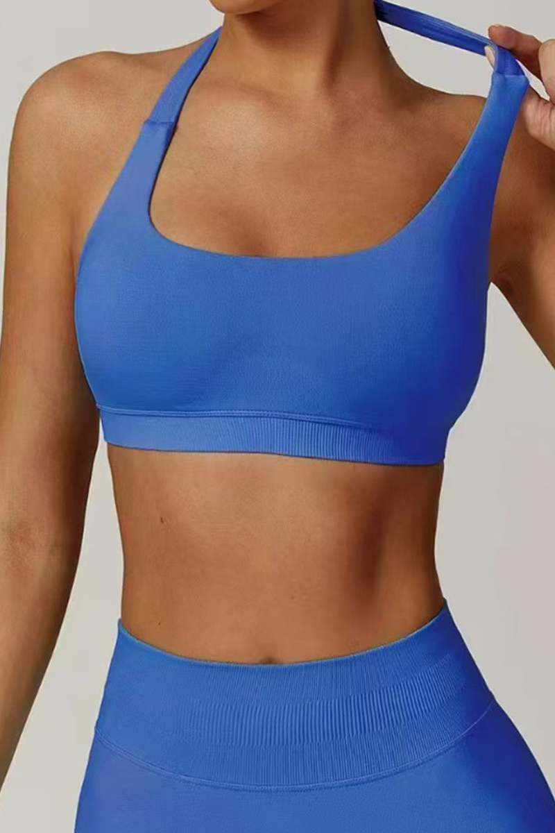 Women's Athletic Halter U-neck Backless Bra