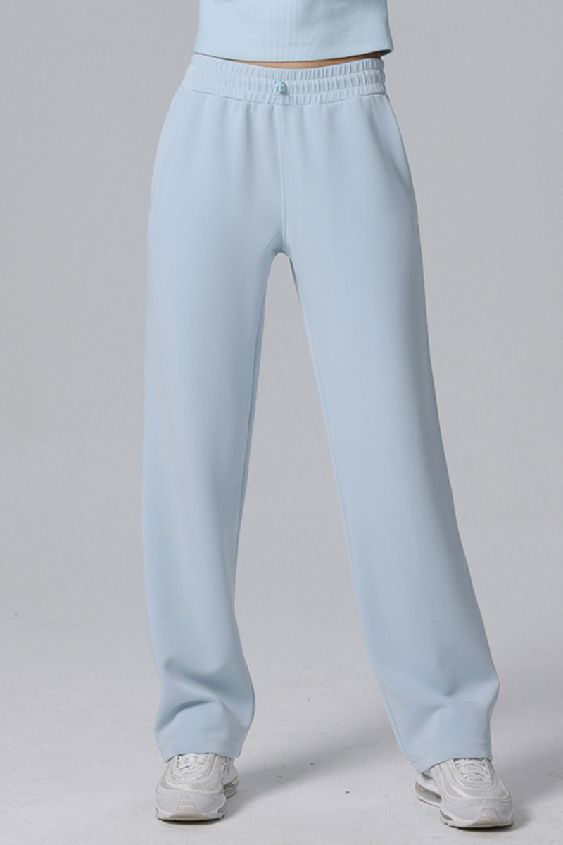 Women's Modal Air Layer Solid Sports Straight-Leg Pants