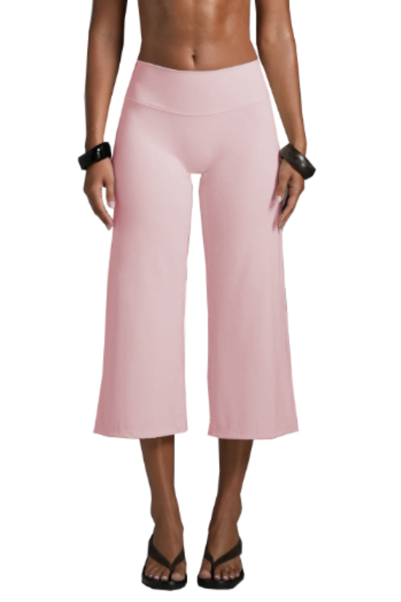 Women's Athletic 7/8 Wide-Leg Yoga Cropped Pants
