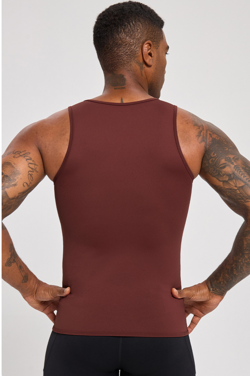 Men's Strong Shape Zipper Sports Shapewear Tight Tank Top