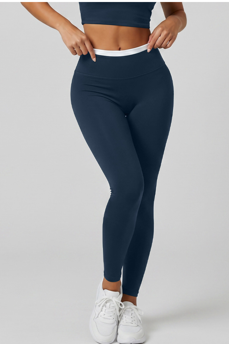 Women's Athletic Color-Block High-Waist Yoga Leggings