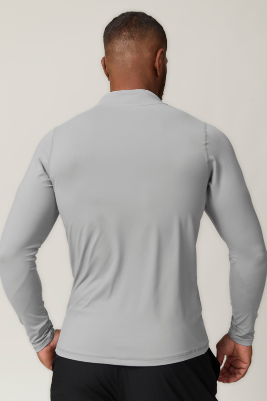 Men's Half-Zip Mock Neck Quick-Dry Athletic Long Sleeve T-Shirt