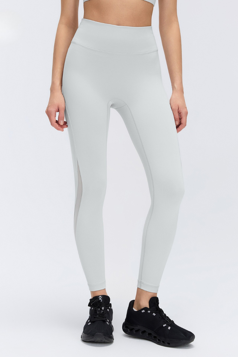Women's Mesh Panel High-waist Tummy-Control Yoga Leggings