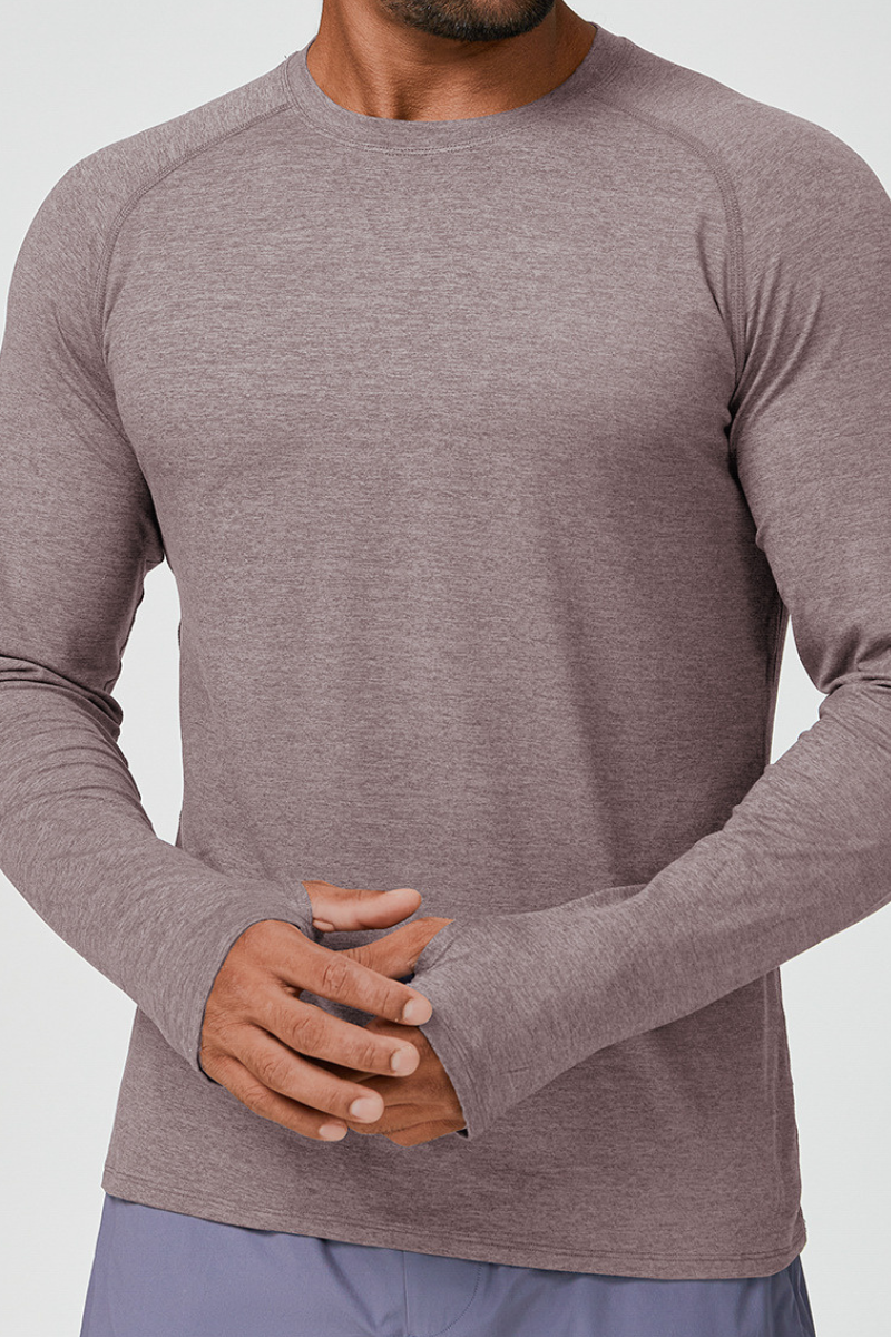 Men's Two-Tone Skin-Friendly Quick-Dry Long Sleeve Athletic Top