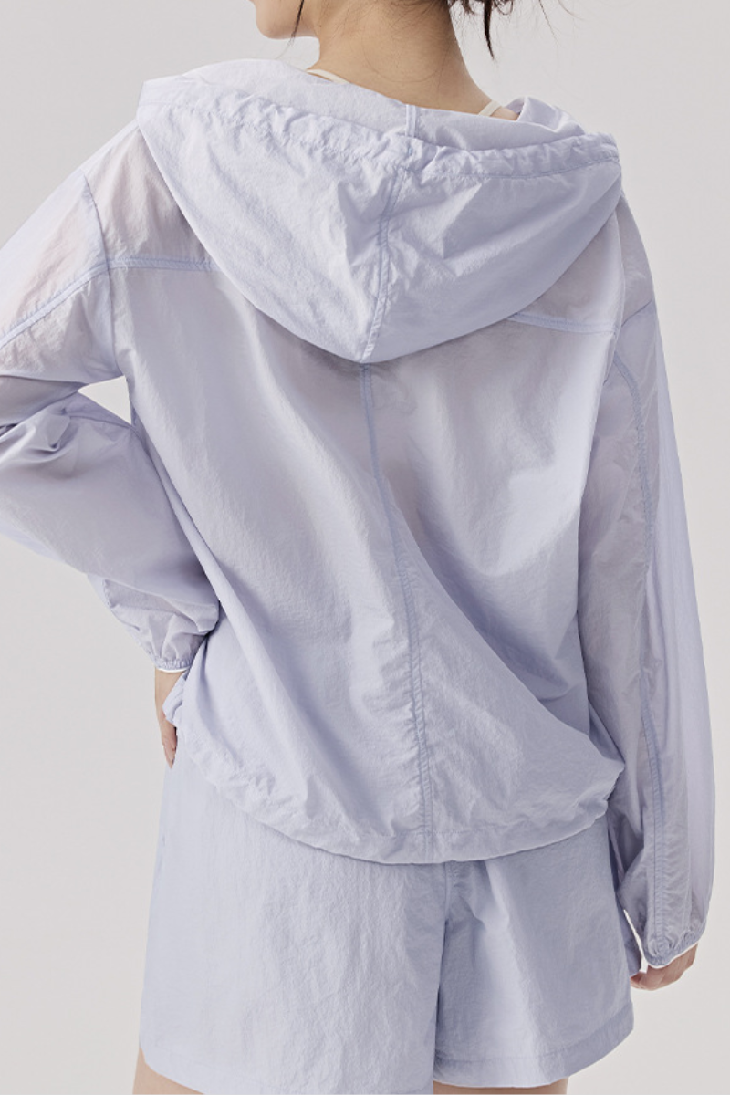 Women's Lightweight Sunscreen Sets:Hoodie And Shorts