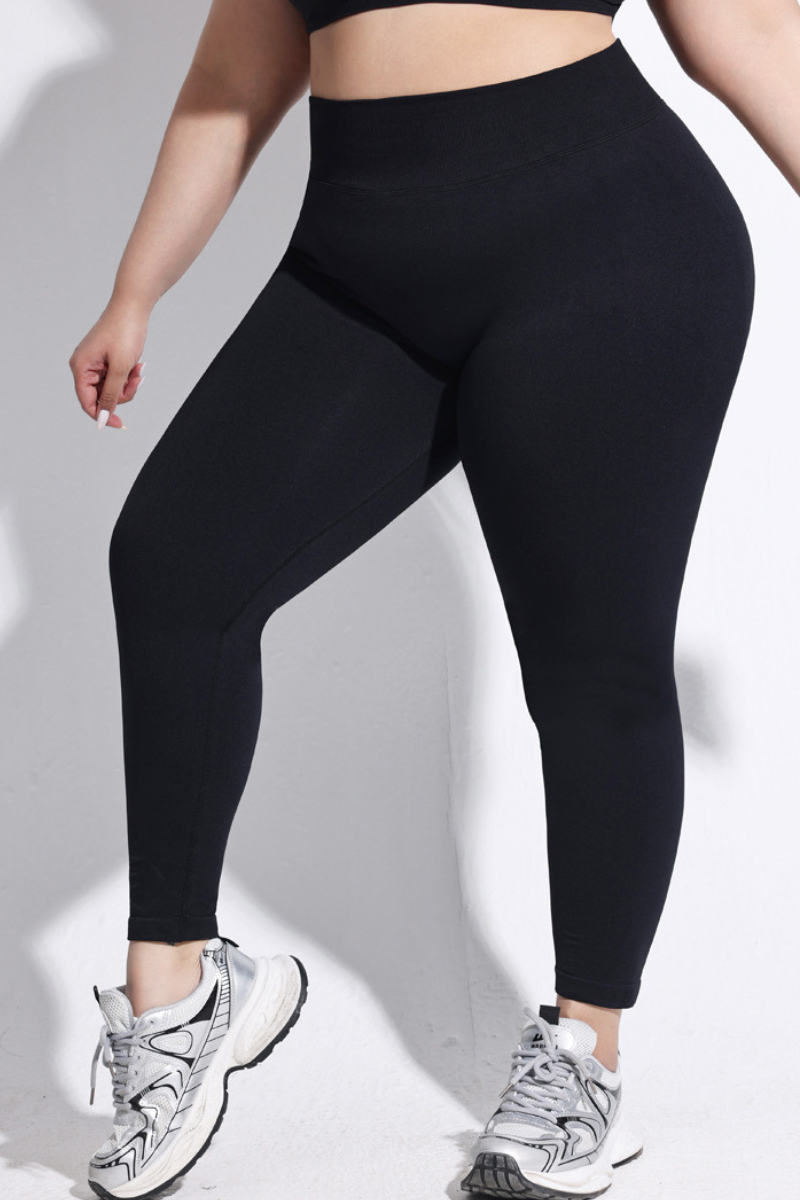 Plus Size Women's High-Waist Butt-Lifting Running Leggings