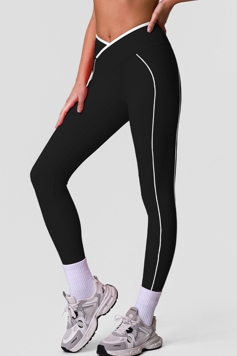 Women's Athletic V-Waist Pleated Buttocks Lifts Leggings