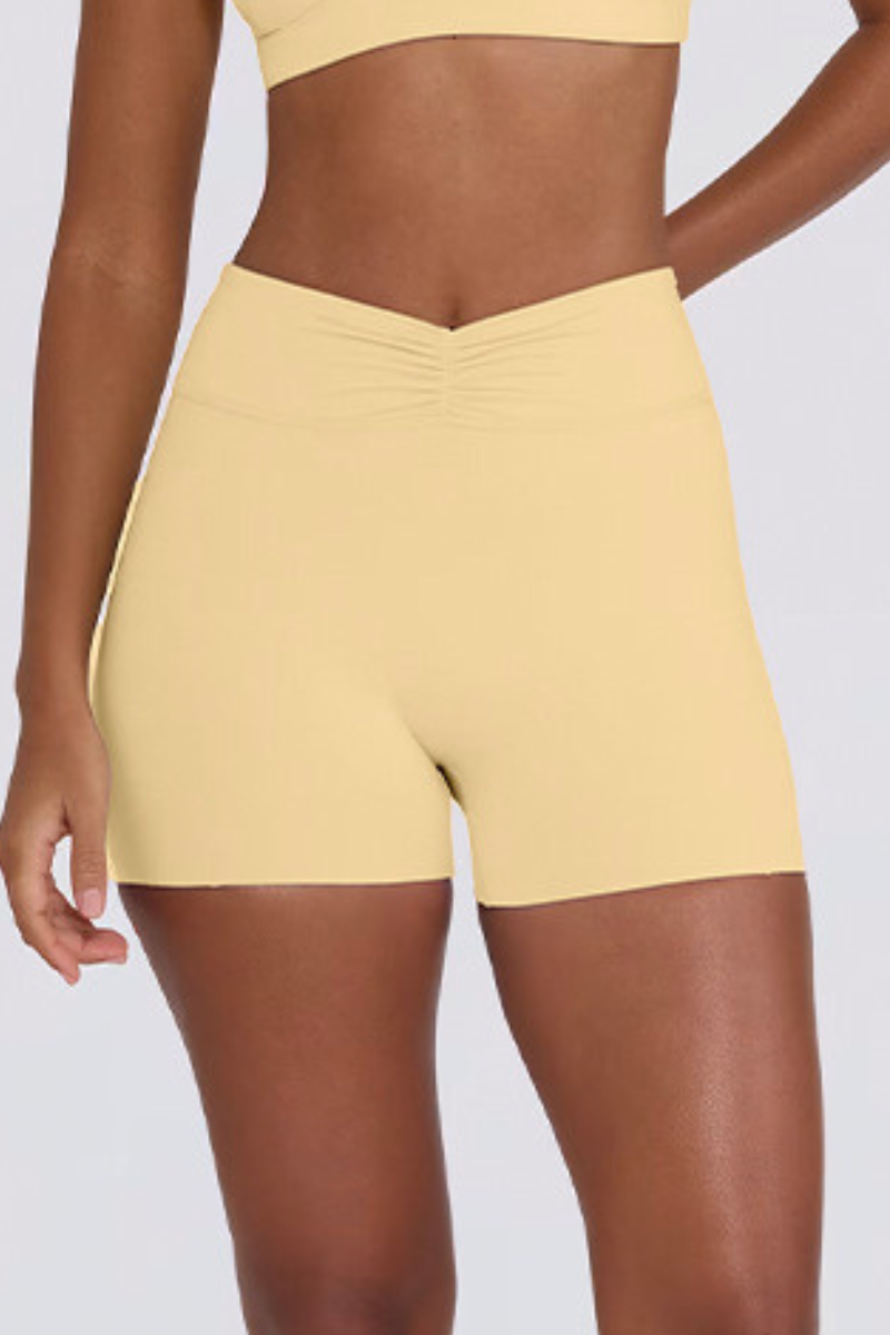 Women's Brushed Pleated Sports Yoga Shorts