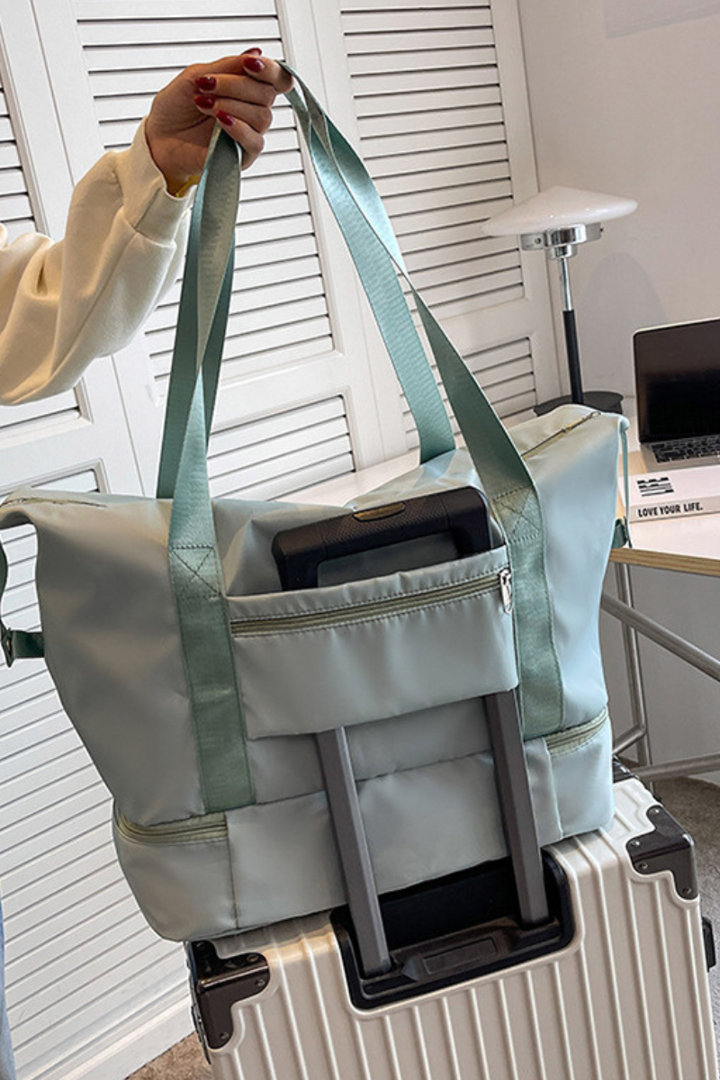 Large Capacity Bottom Zippered Compartment Handle Bag