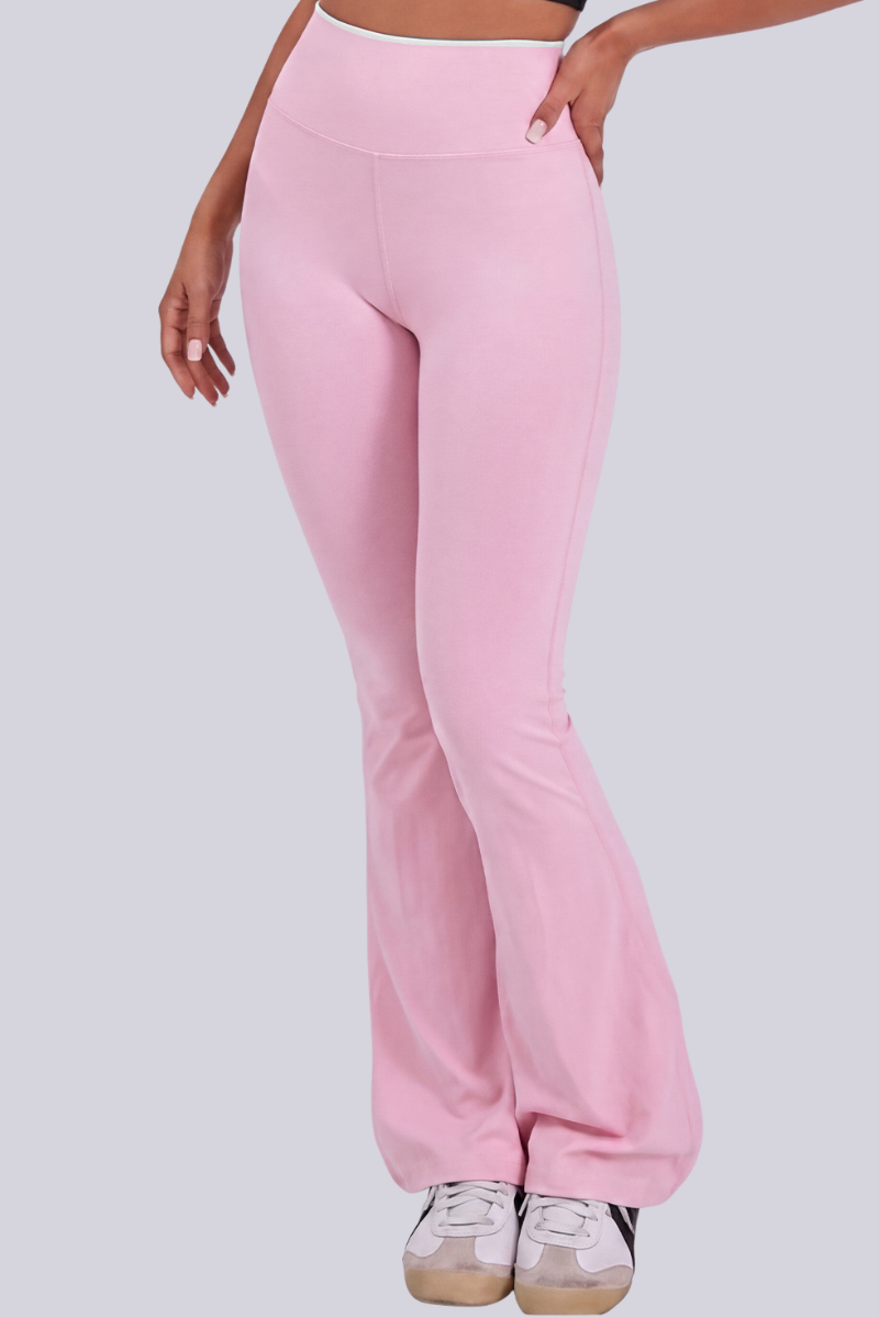 Women's Athletic Criss Cross Back Straps Flared Yoga Pants