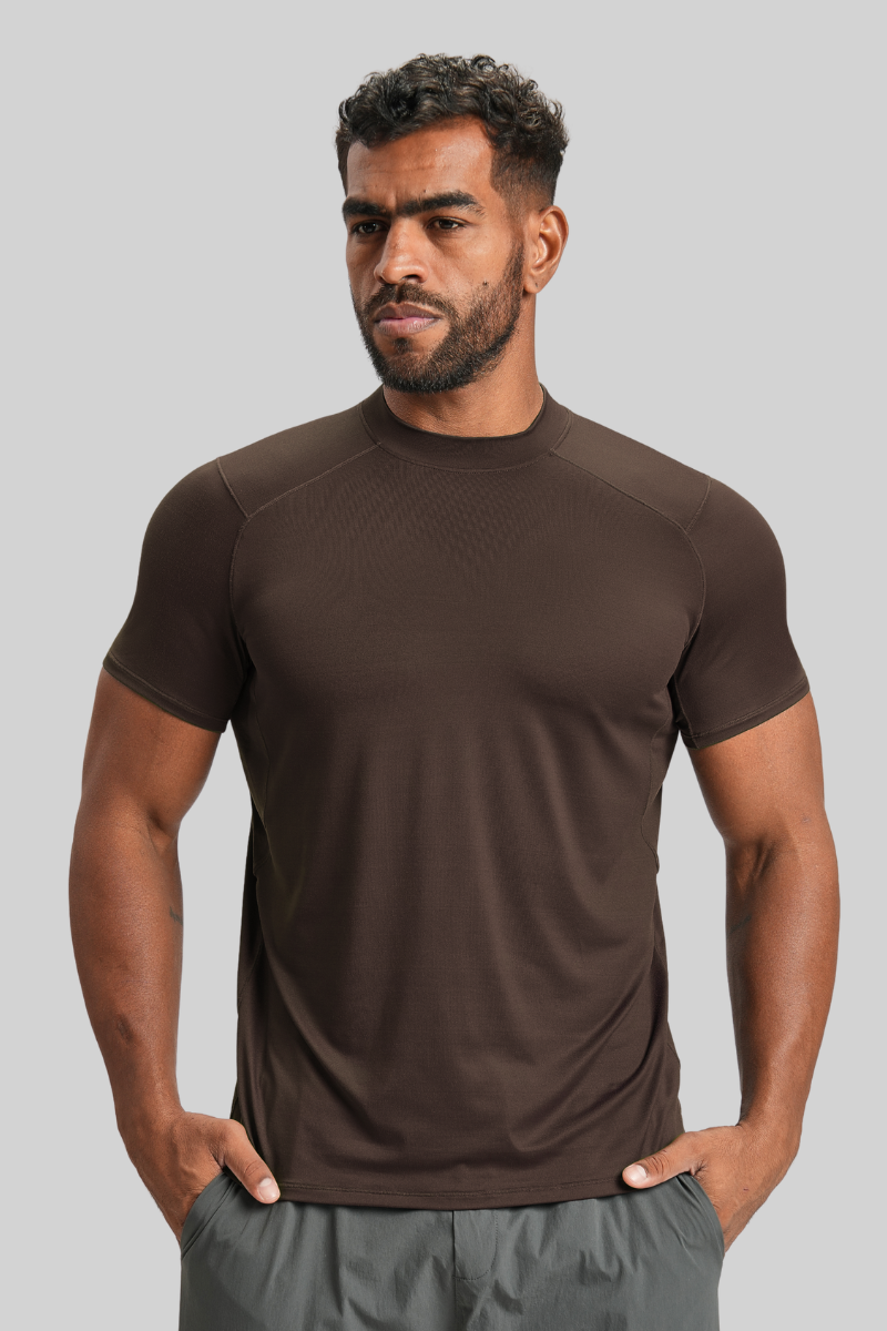 Men's Summer Nude Round-Neck Fitness Sports T-shirt