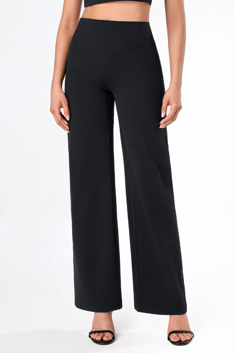 Women's High-Waist Brushed Naked-Feel Wide-Leg Sports Pants