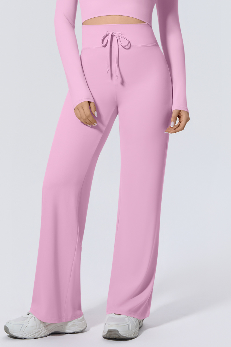 Women's Lace-up High Stretch Casual Yoga Straight Pants