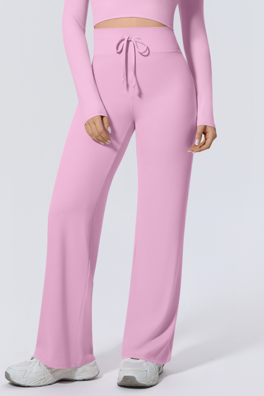 Women's Lace-up High Stretch Casual Yoga Straight Pants