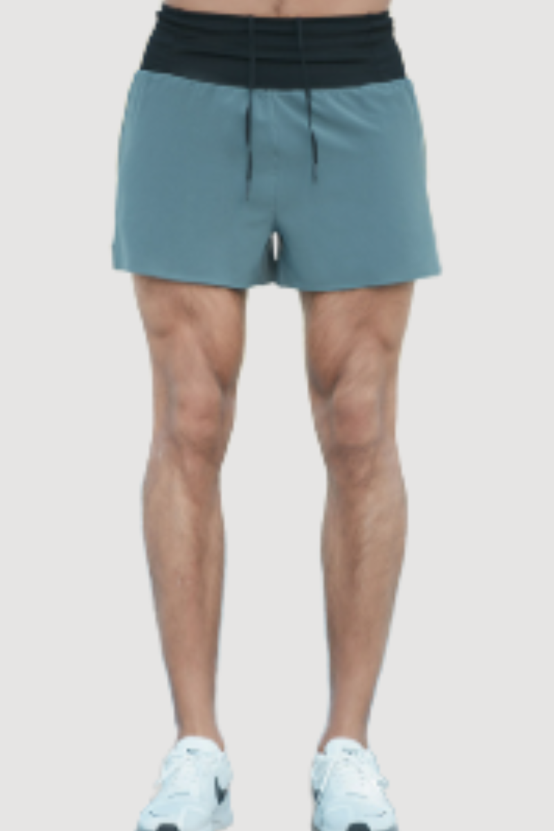 Men High Waist Multi-Pocket 2-in-1 Running Shorts