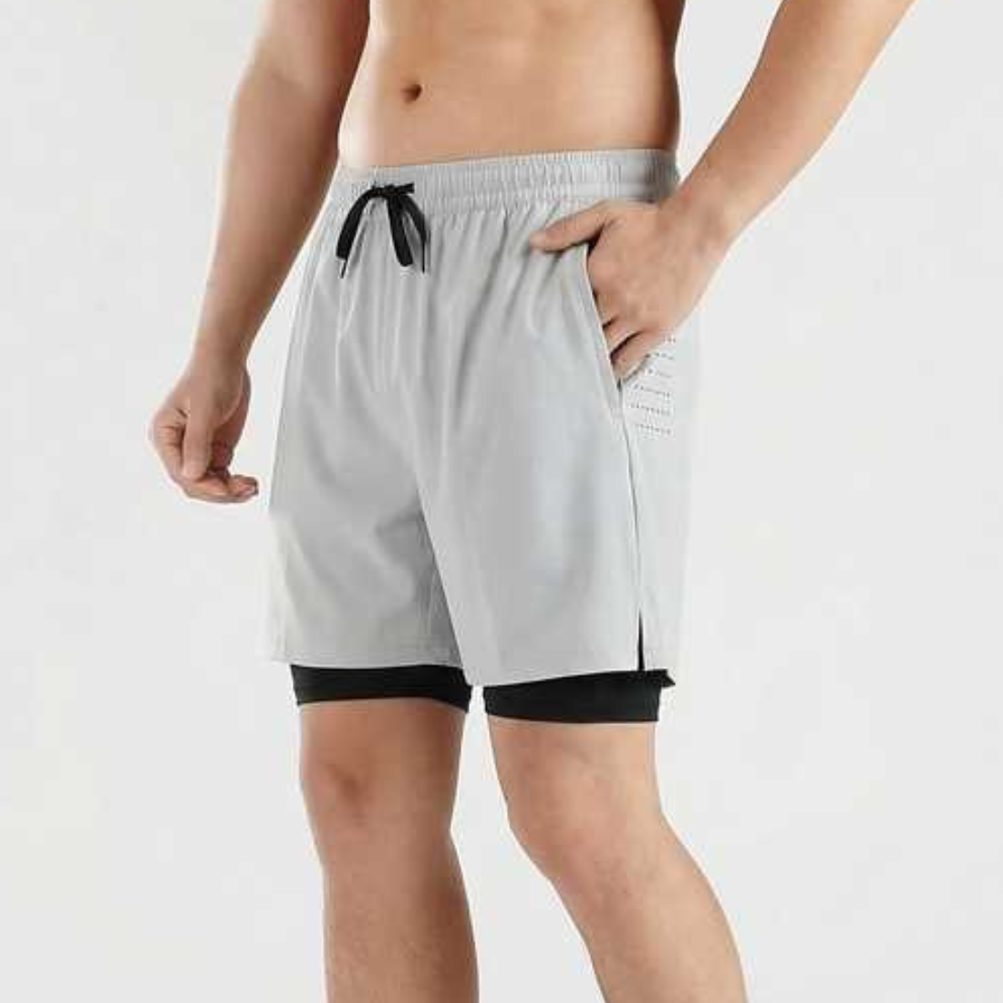 Men's 2-in-1 Athletic Breathable  Shorts with Inner Liner