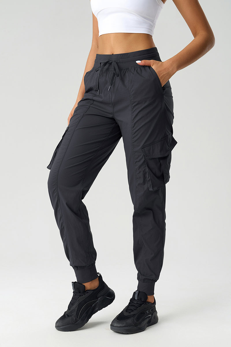 Women Mid-Rise Drawstring Leg Loose-Fitting Lightweight Quick-Drying Breathable Outdoor Workwear Sweatpants