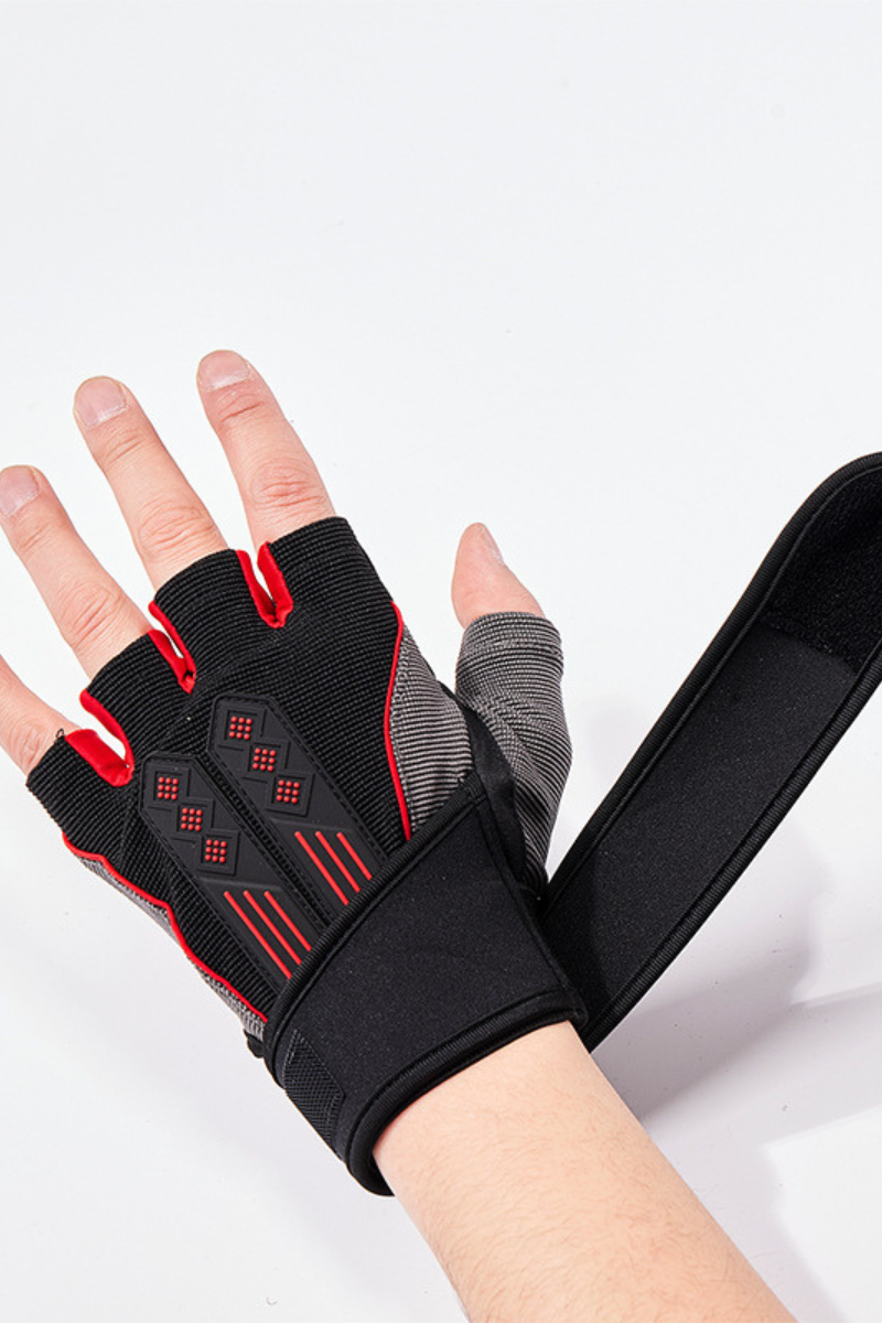 Sports Anti-Slip Breathable  Loop Strap Half-Finger Gloves