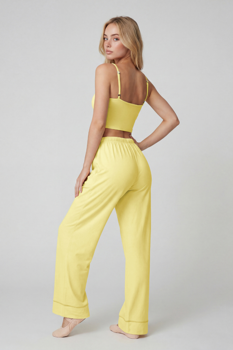 Women's Faux Two-Piece Strap Tank Top And Wide-Leg Pants Set