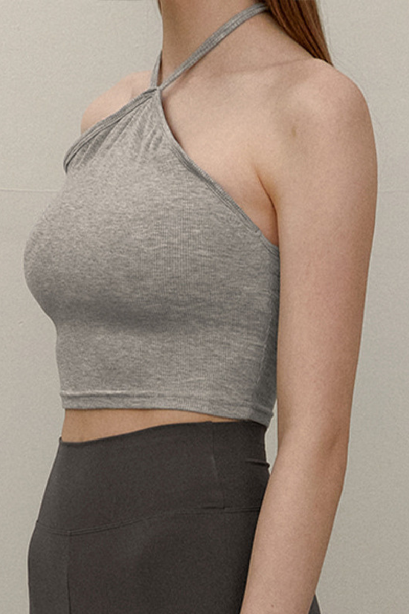 Women's Halter Strapless Crop Bra - Padded Sports Bra Top