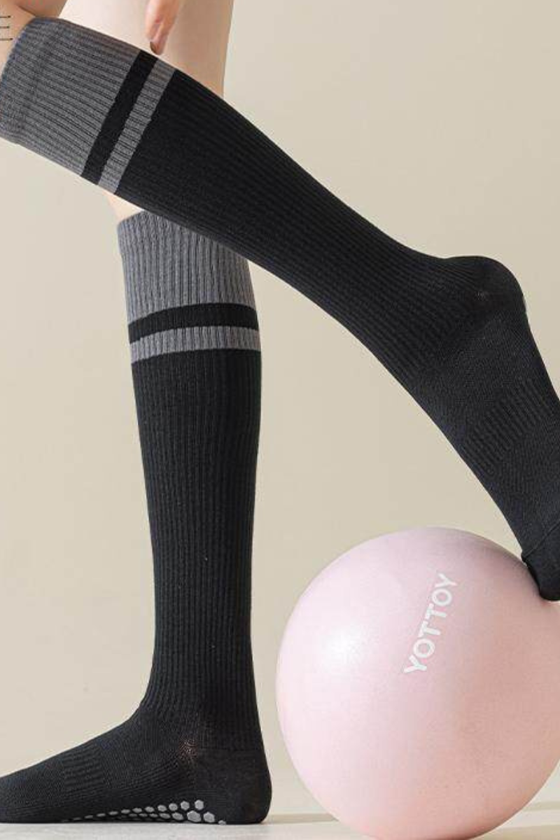 Non-Slip Grippy Dots Knee-High Yoga  Pilates Socks