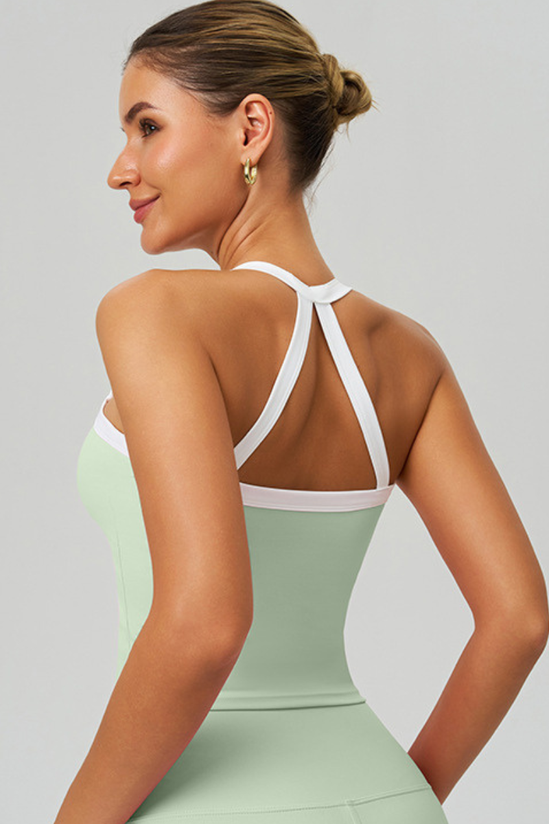Stitched-in-place sports vest