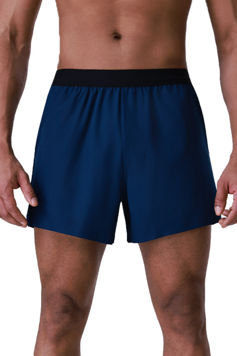 Men's Hidden Zipper Pocket Contrast Waistband Athletic Short