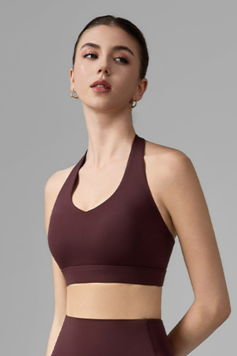 Women's Crisscross Back Halterneck Sports Yoga Bra