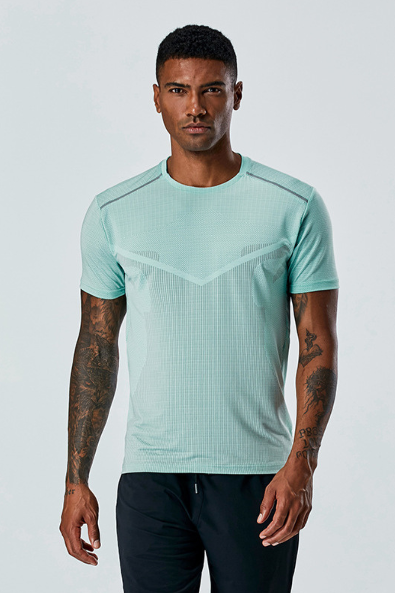 Men's Summer Mesh Reflective Stripe Quick Dry Sports T-shirt